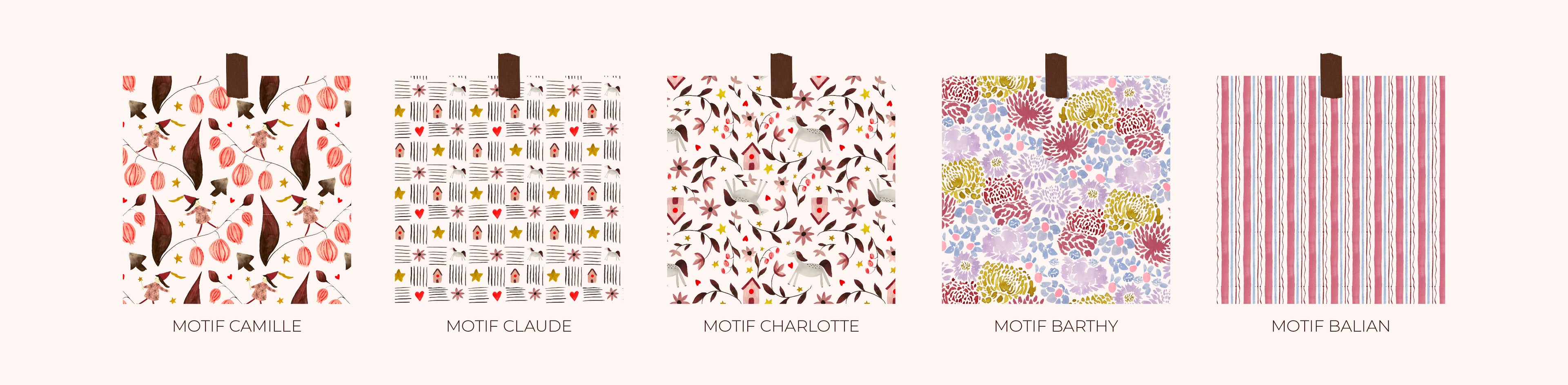 Création de motifs
Motifs sur mesure
Motifs personnalisés
Design textile
Illustratrice textile
Création de motifs textile
Motifs faits main
Motifs dessinés à la main
Motifs à l'aquarelle
Motifs au crayon de couleur
Surface design
Design de surface
Création de collections textiles
Illustration textile
Motifs pour tissu
Motifs pour marque
Création de prints
Prints exclusifs
Dessins pour textile
Création de motifs exclusifs