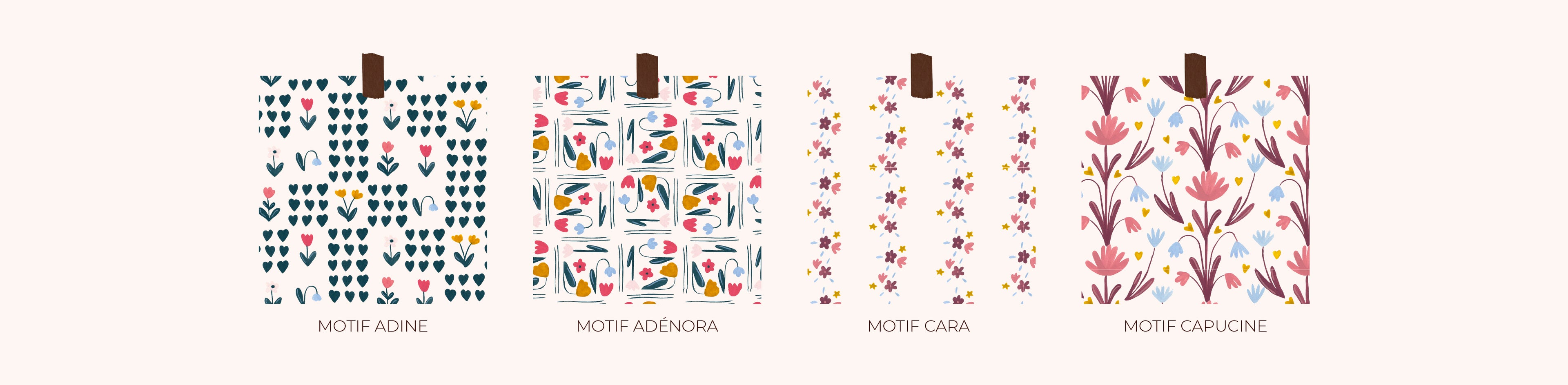 Création de motifs
Motifs sur mesure
Motifs personnalisés
Design textile
Illustratrice textile
Création de motifs textile
Motifs faits main
Motifs dessinés à la main
Motifs à l'aquarelle
Motifs au crayon de couleur
Surface design
Design de surface
Création de collections textiles
Illustration textile
Motifs pour tissu
Motifs pour marque
Création de prints
Prints exclusifs
Dessins pour textile
Création de motifs exclusifs