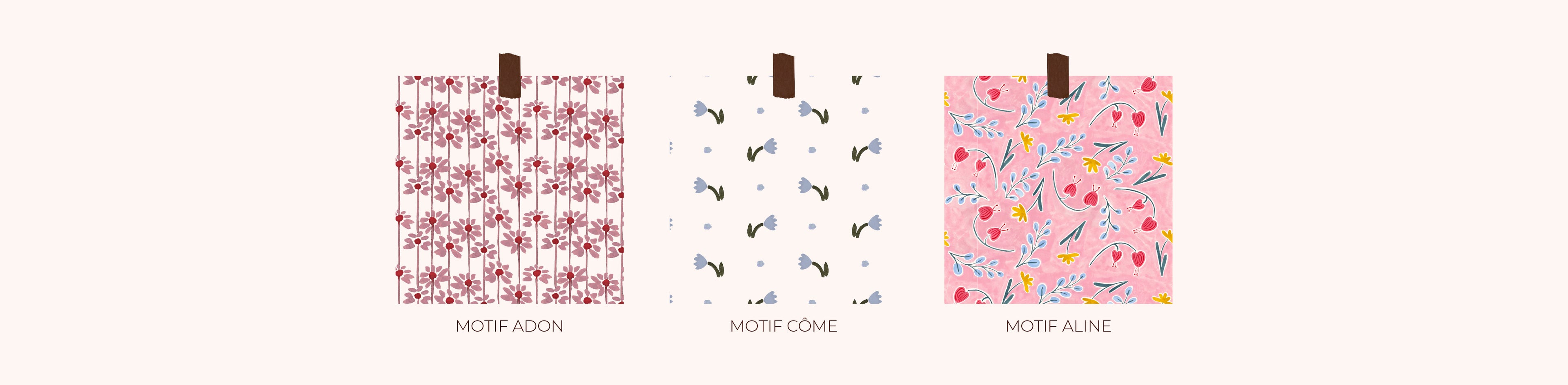 Création de motifs
Motifs sur mesure
Motifs personnalisés
Design textile
Illustratrice textile
Création de motifs textile
Motifs faits main
Motifs dessinés à la main
Motifs à l'aquarelle
Motifs au crayon de couleur
Surface design
Design de surface
Création de collections textiles
Illustration textile
Motifs pour tissu
Motifs pour marque
Création de prints
Prints exclusifs
Dessins pour textile
Création de motifs exclusifs